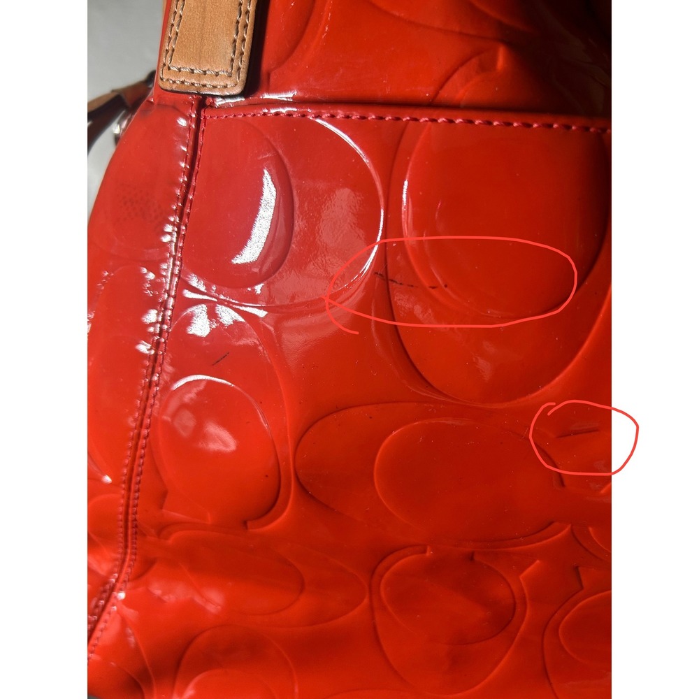 Coach Orange Patent Leather Signature C Bag #81 - Picture 12 of 12